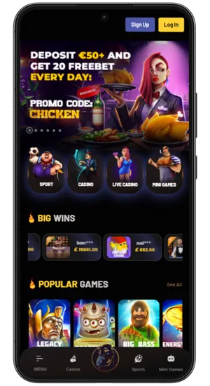 Opening partner casino site for Big Bass Bonanza download to start on Android